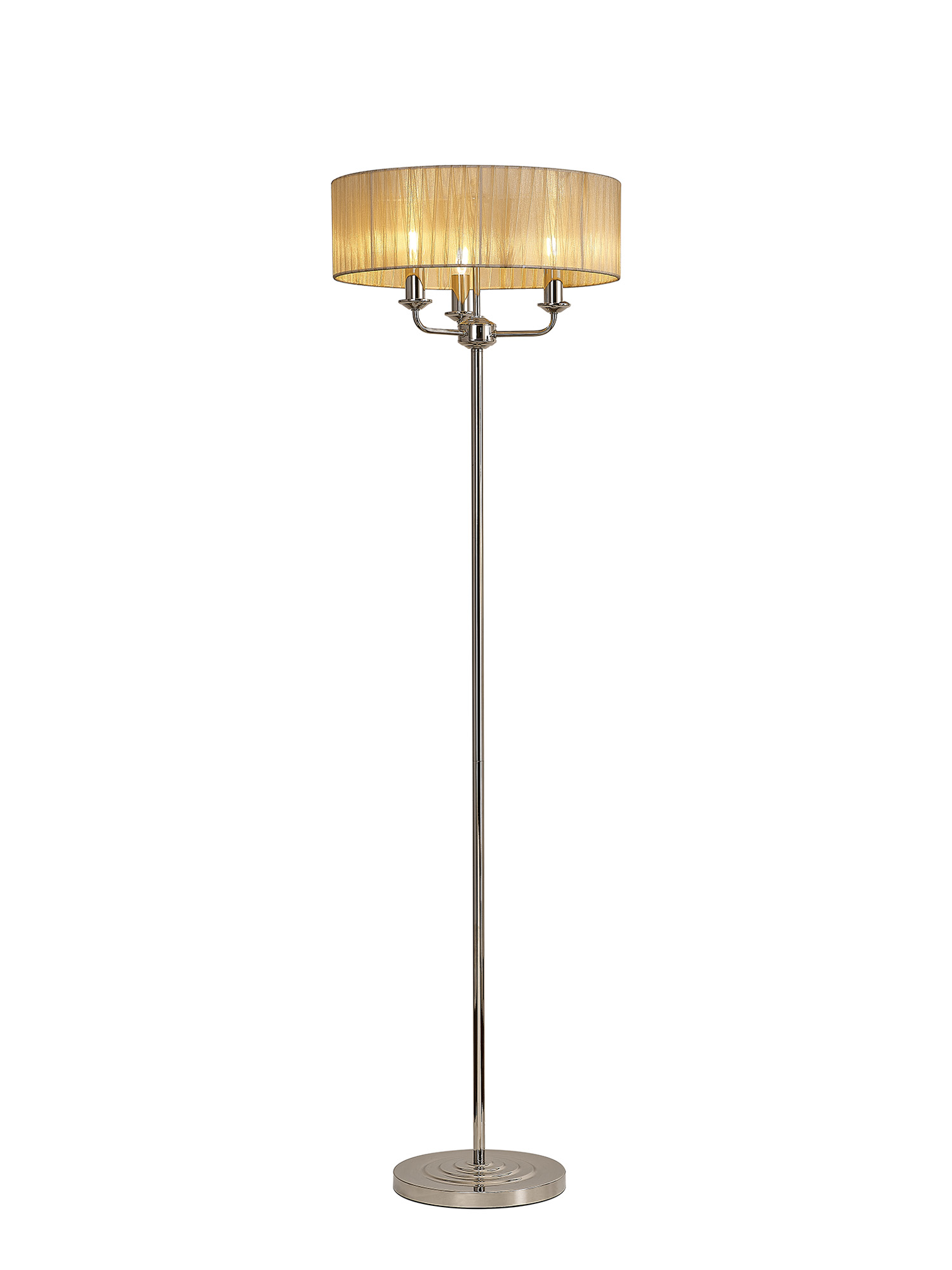 DK0889  Banyan 45cm 3 Light Floor Lamp Polished Nickel; Soft Bronze